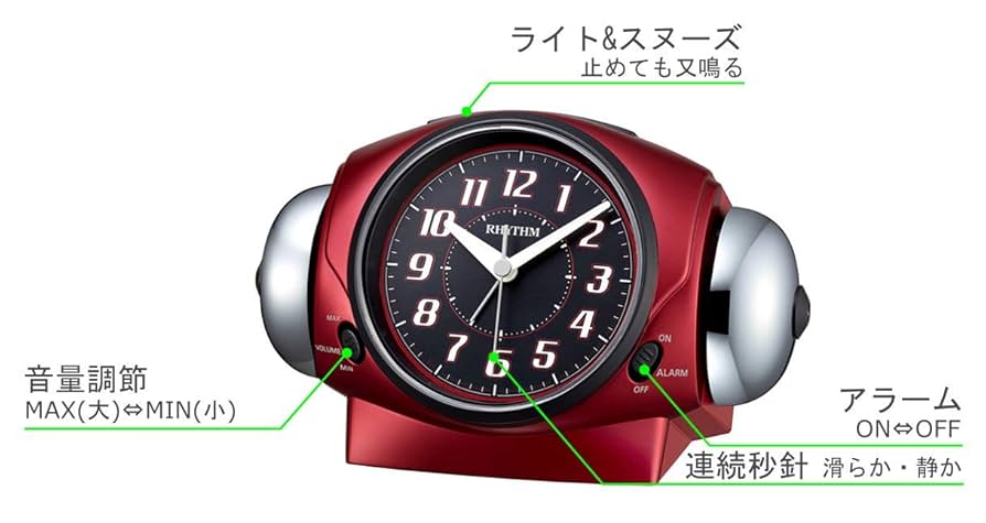 各種 記念モデル 赤い置時計 音声アラーム機能付き 動作品 目覚まし時計